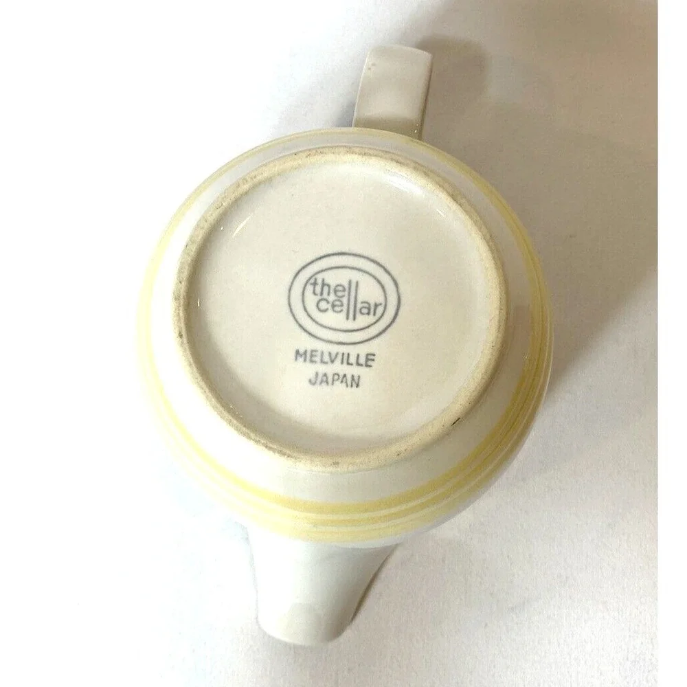 Vintage‎ Melville Creamer Japan Macys The Cellar Yellow Stripes 1970s Tea Coffee